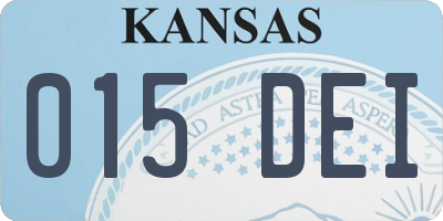 KS license plate 015DEI