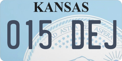 KS license plate 015DEJ