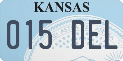 KS license plate 015DEL