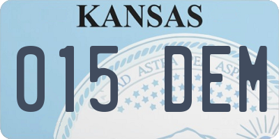 KS license plate 015DEM