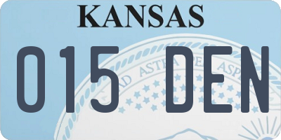 KS license plate 015DEN