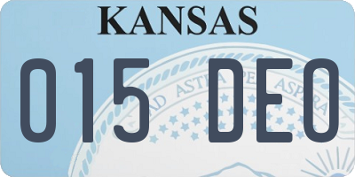 KS license plate 015DEO