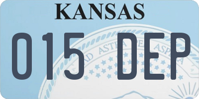 KS license plate 015DEP