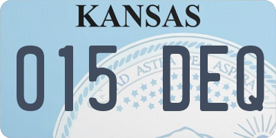 KS license plate 015DEQ