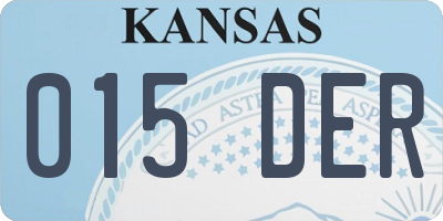 KS license plate 015DER