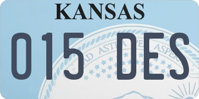 KS license plate 015DES