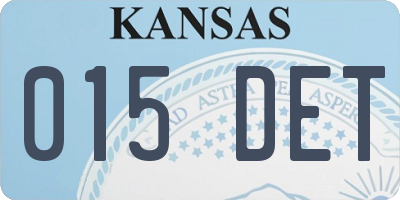 KS license plate 015DET