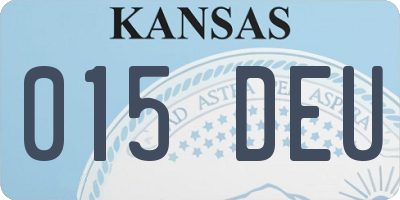 KS license plate 015DEU