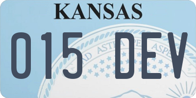 KS license plate 015DEV