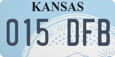 KS license plate 015DFB