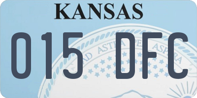 KS license plate 015DFC