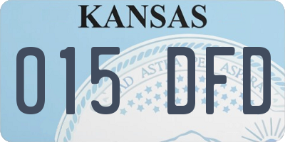 KS license plate 015DFD