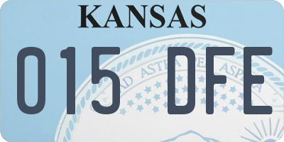 KS license plate 015DFE