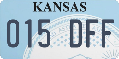 KS license plate 015DFF