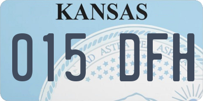 KS license plate 015DFH