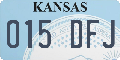 KS license plate 015DFJ