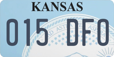 KS license plate 015DFO