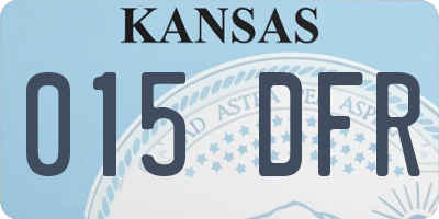 KS license plate 015DFR