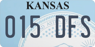 KS license plate 015DFS