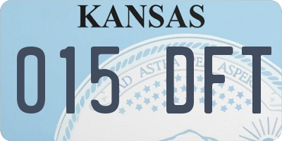 KS license plate 015DFT