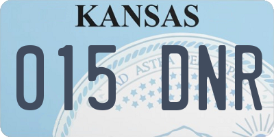 KS license plate 015DNR