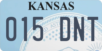 KS license plate 015DNT