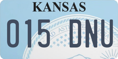 KS license plate 015DNU