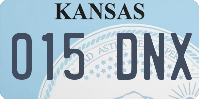 KS license plate 015DNX