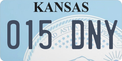 KS license plate 015DNY