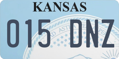 KS license plate 015DNZ