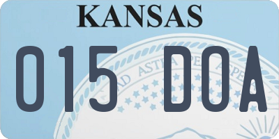 KS license plate 015DOA