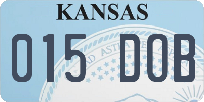 KS license plate 015DOB