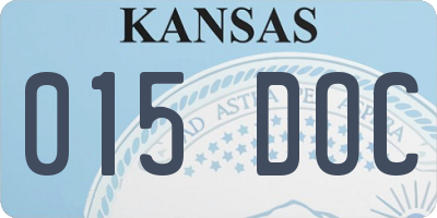 KS license plate 015DOC