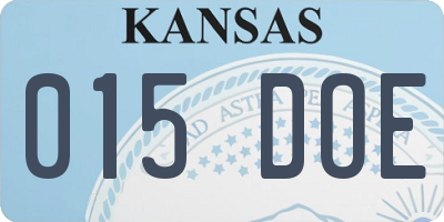 KS license plate 015DOE