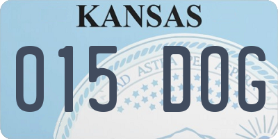 KS license plate 015DOG