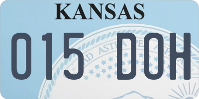KS license plate 015DOH