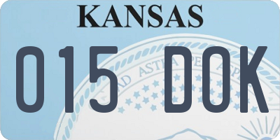 KS license plate 015DOK
