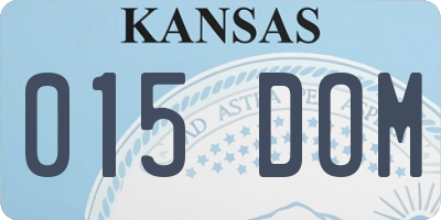 KS license plate 015DOM
