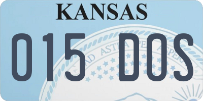 KS license plate 015DOS