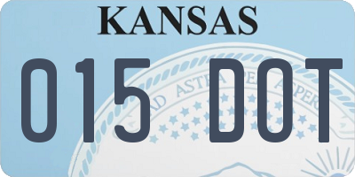 KS license plate 015DOT