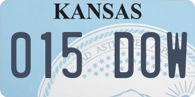 KS license plate 015DOW