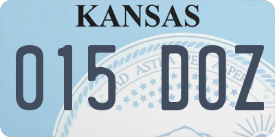 KS license plate 015DOZ