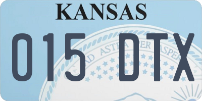 KS license plate 015DTX