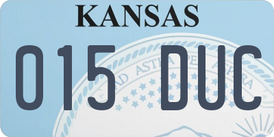 KS license plate 015DUC