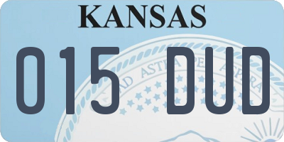 KS license plate 015DUD