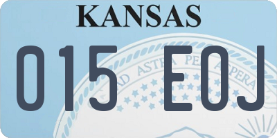 KS license plate 015EOJ