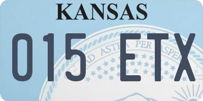 KS license plate 015ETX