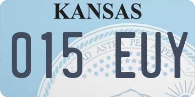 KS license plate 015EUY