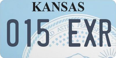 KS license plate 015EXR