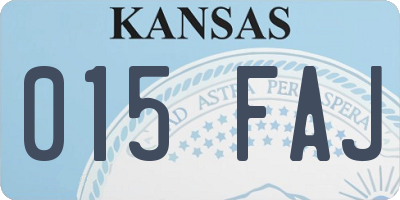 KS license plate 015FAJ